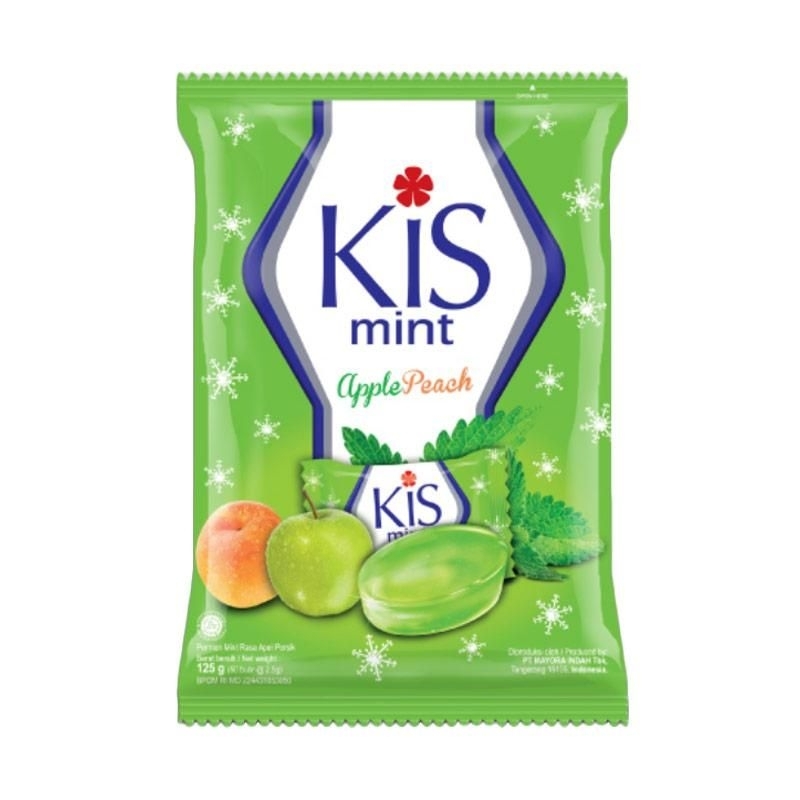 

Permen kis mint hijau Apple Peach 125gram