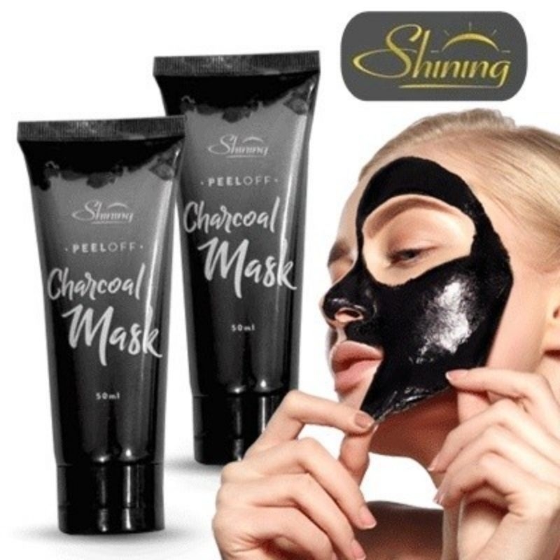 Shining Charcoal Mask Peel off Masker Wajah BPOM Anti Komedo Original 50ml