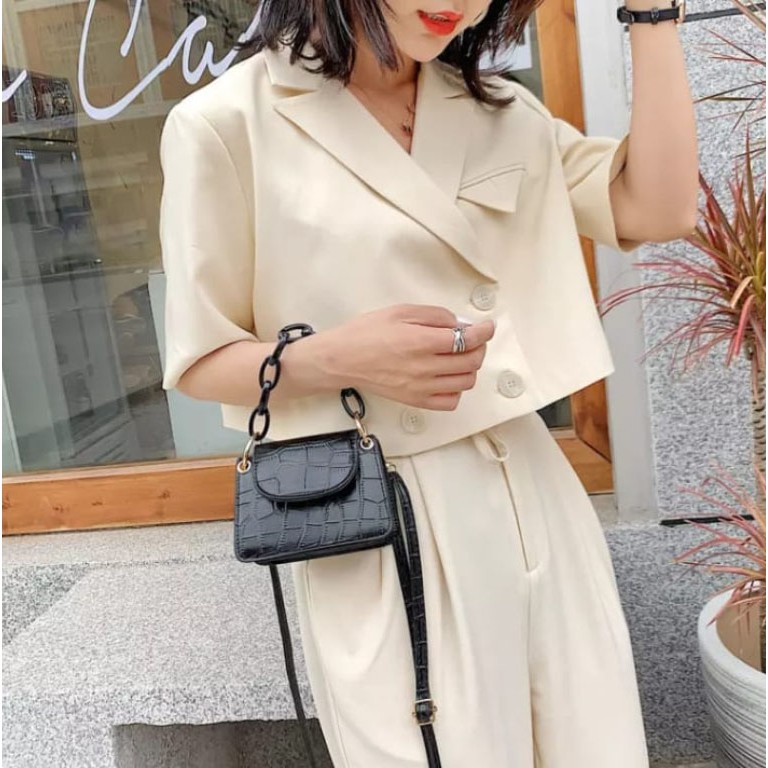 Tas Wanita / Tas selempang Wanita / Tas aesthetic / Lilac Croco
