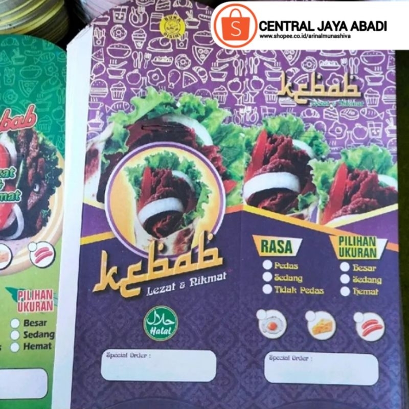 

100 LEMBAR KERTAS KEBAB TARIKAN UKURAN 25 × 9,5 CM HIGH QUALITY PAPER CRAFT TEBAL PRODUK TERBARU | KOTAK KEBAB KEKINIAN | DUS KEBAB VIRAL TIKTOK | KEMASAN KEBAB KEKINIAN | BOX KEBAB VIRAL | ARINA SHIVA GROUP 5885