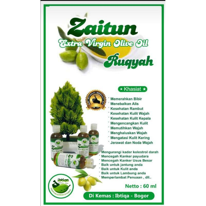 

MINYAK ZAITUN EXTRA VIRGIN OLIVE OIL 60ML IBTIQO (RUKYAH) BISA DI MINUM