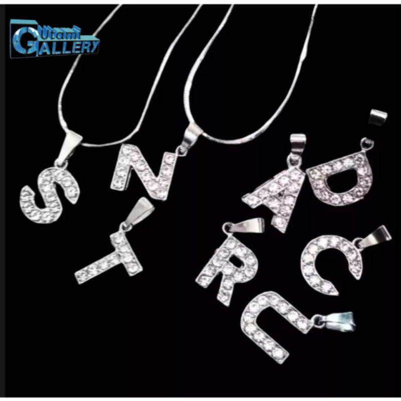 Liontin Inisial Huruf Nama Liontin Kalung Wanita