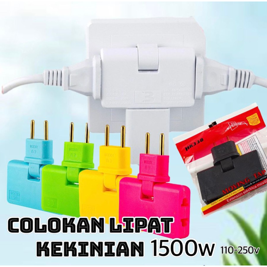 PROMO!! 3in1 Power Socket Plug in Stop kontak Steker Lipat Colokan Steker Lipat