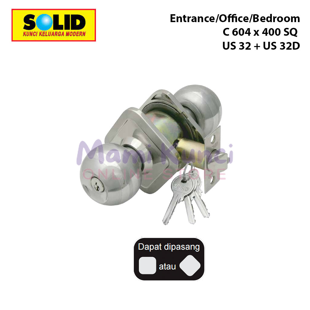 Solid Cylindrical Bathroom | Kunci Bulat Kamar Mandi C 604 x 400 SQ US 32 + US 32D