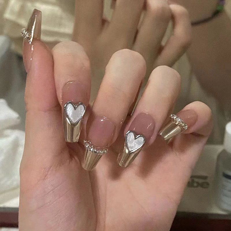 Kuku Palsu 【B145，lem cair】Nikah kuku Wedding False Nailart Pengantin Tangan