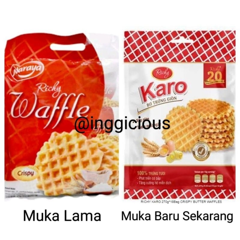 

Richy Karo Crispy Butter Waffle Karo Biskuit Wafel Renyah Biskuit Wafel Karo Waffle Import Biskuit Impor Naraya Richy Waffle Crispy 150gr 300gr - snack impor kemasan individual isi 10-20 pcs @15gr Wafel impor Wafel karo