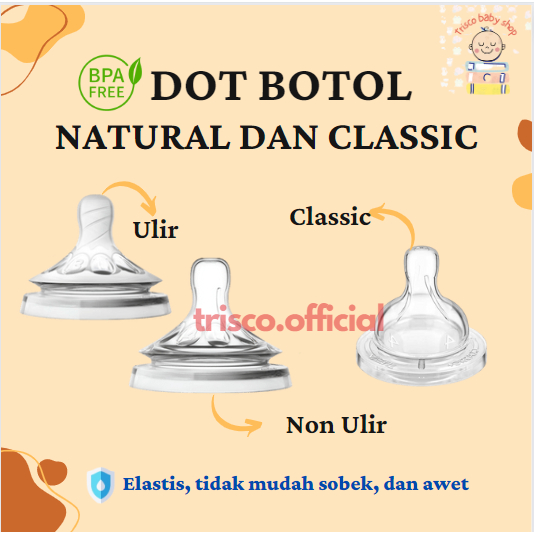 Dot Nipple Botol Natural dan Classic OEM (Cocok Untuk Aven)