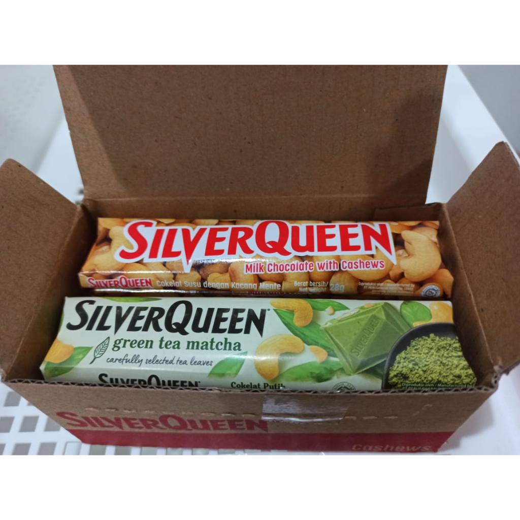 

SILVERQUEEN 22GR (BOX isi 10 PCS) - COKELAT SILVER QUEEN Cashew / Almond / Green Tea / YogHurt Very