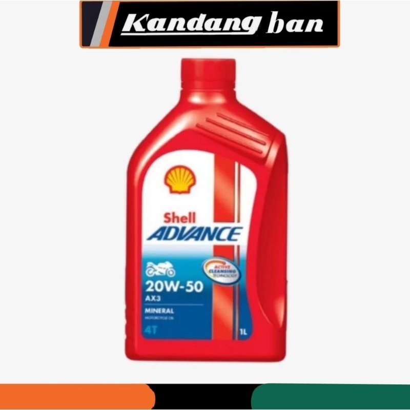 OLI SHELL ADVANCE AX3 1L 4T 20W-50 UNTUK MOTOR 4 TAK HONDA,YAMAHA,SUZUKI