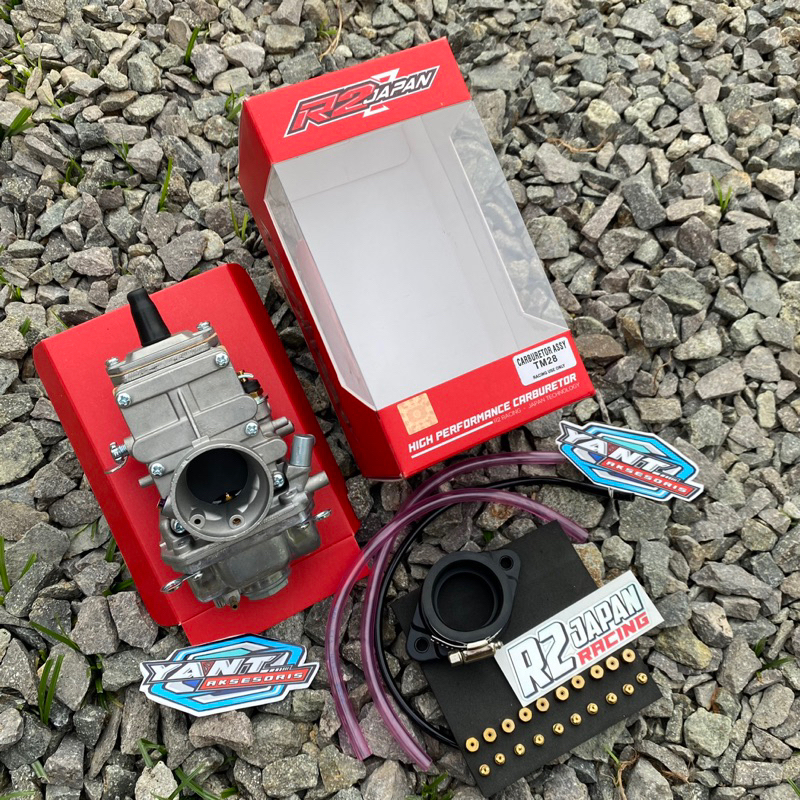 Karbu Karburator Carbu Mikuni TM 28 Original R2 Japan Racing TM28 Set Spuyer Pj MJ dan Intake manifo