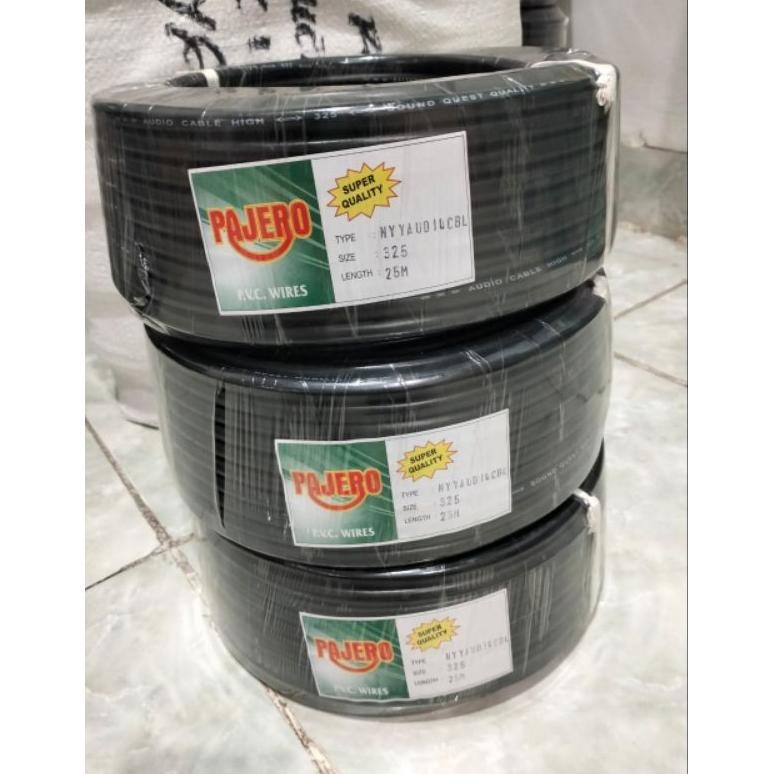 kabel listrik NYYHYO SERABUT satelit hitam PAJERO  3x2,5 per meter / Kabel Listrik Pajero Serabut 3x