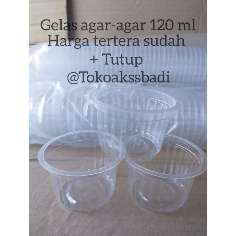 CUP AGER AGER 120 ML ISI 50 PCS SUDAH +TUTUP/PUTIH BENING/CUP JELLY TERMURAH/CUP PUDING/CUP SAMBEL
