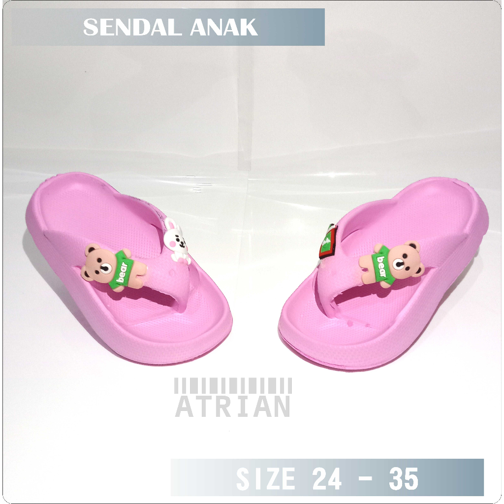 SENDAL JEPIT ANAK PEREMPUAN BERMOTIF / SENDAL ANAK PEREMPUAN MODEL BARU