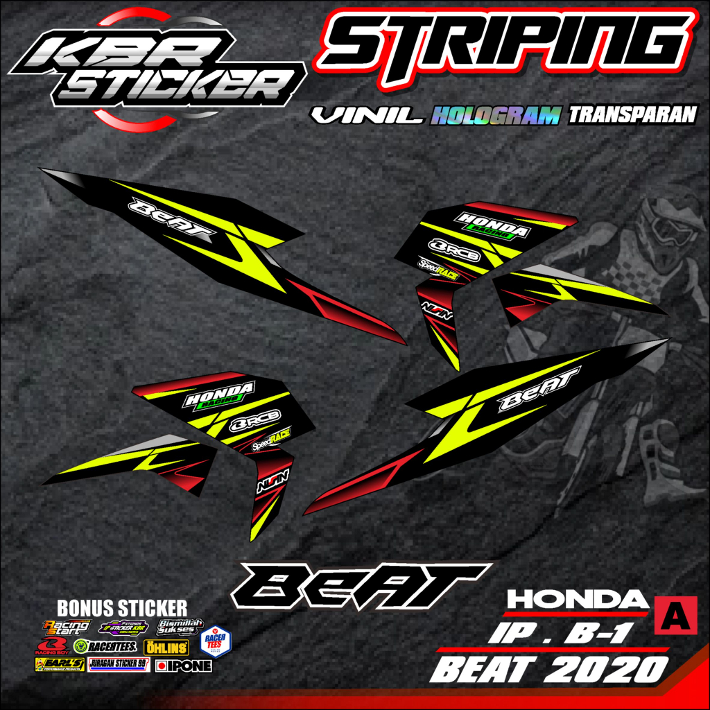 COD Stiker Striping BEAT 2020/ Sticker Variasi List Skotlet Motor Honda BEAT 2020/ KODE IP.B-1