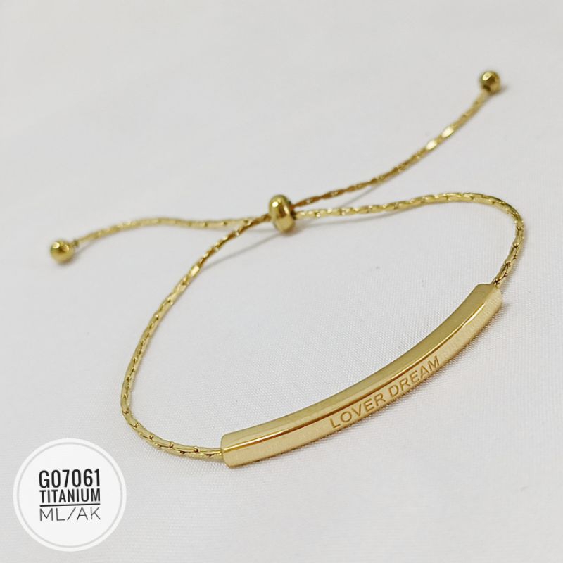 Gelang serut Titanium lover dream gold G07061