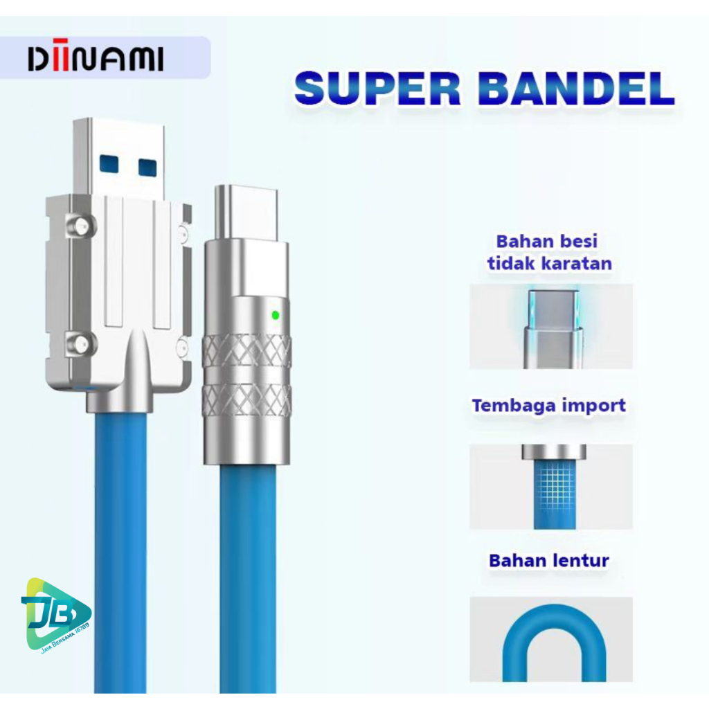 Kabel cable data DIINAMI M11 bahan besi 120W 6 amper super FAST charging &amp; translit data Ready Micro usb , tipe type c &amp; iPhone cocok untuk Android &amp; iOS suport untuk semua hp Samsung , Vivo , XiaoMi , Realme , Infinix  JB8805