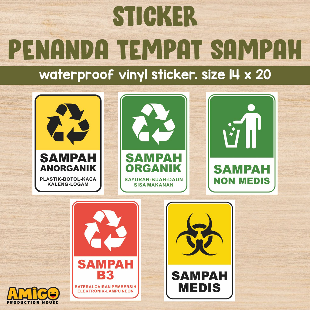 

Sticker Tempat Sampah Stiker Sampah Stiker Sampah Organik Anorganik Medis Non Medis Stiker waterproof vinyl