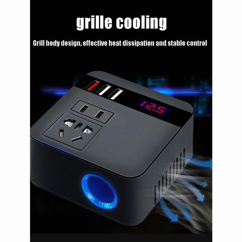 YUN Mall Car inverter charger universal 12v24v to 220v multi-function power converter mobile phone computer charging