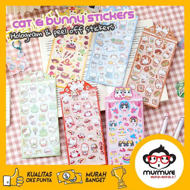

MURMURE | STICKER ALA KOREA KELINCI KUCING LUCU DECO JURNAL BUJO DIARY DIY