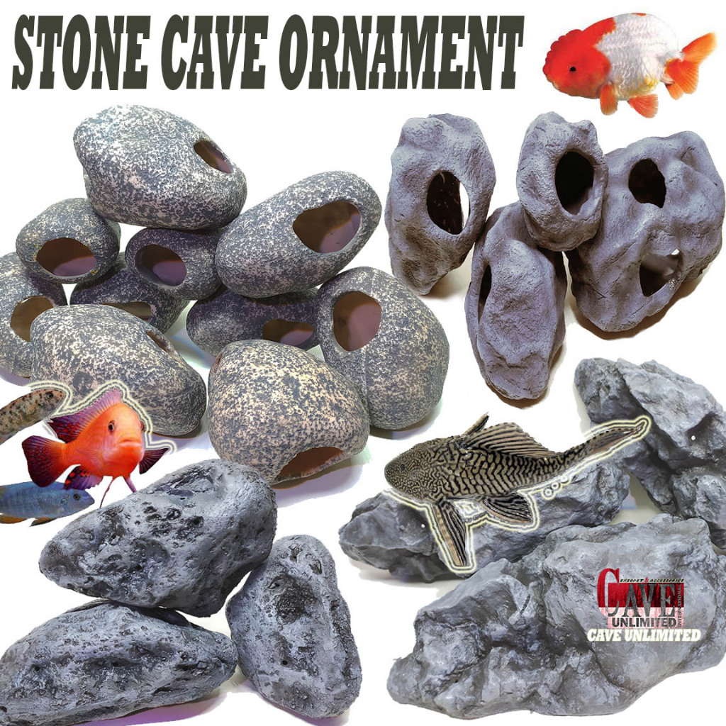 ORNAMENTAL FISH CAVE RUMAH TEMPAT SEMBUNYI SARANG GOA TEMPAT BERTELUR IKAN CICHLID PLECO SAPU SAPU L