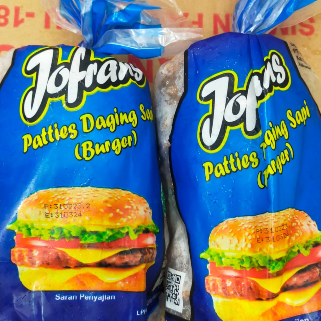 Daging Beef Patties Burger Jofrans Sapi Medan 900 Gr isi 15 Slice