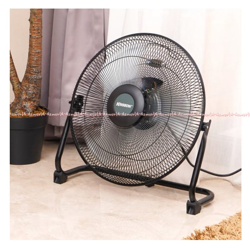 Krisbow 16inch Industrial Table Fan Kipas Angin Meja 40cm Kipas Angin Hitam Bahan Besi Metal 3 Speed Kris