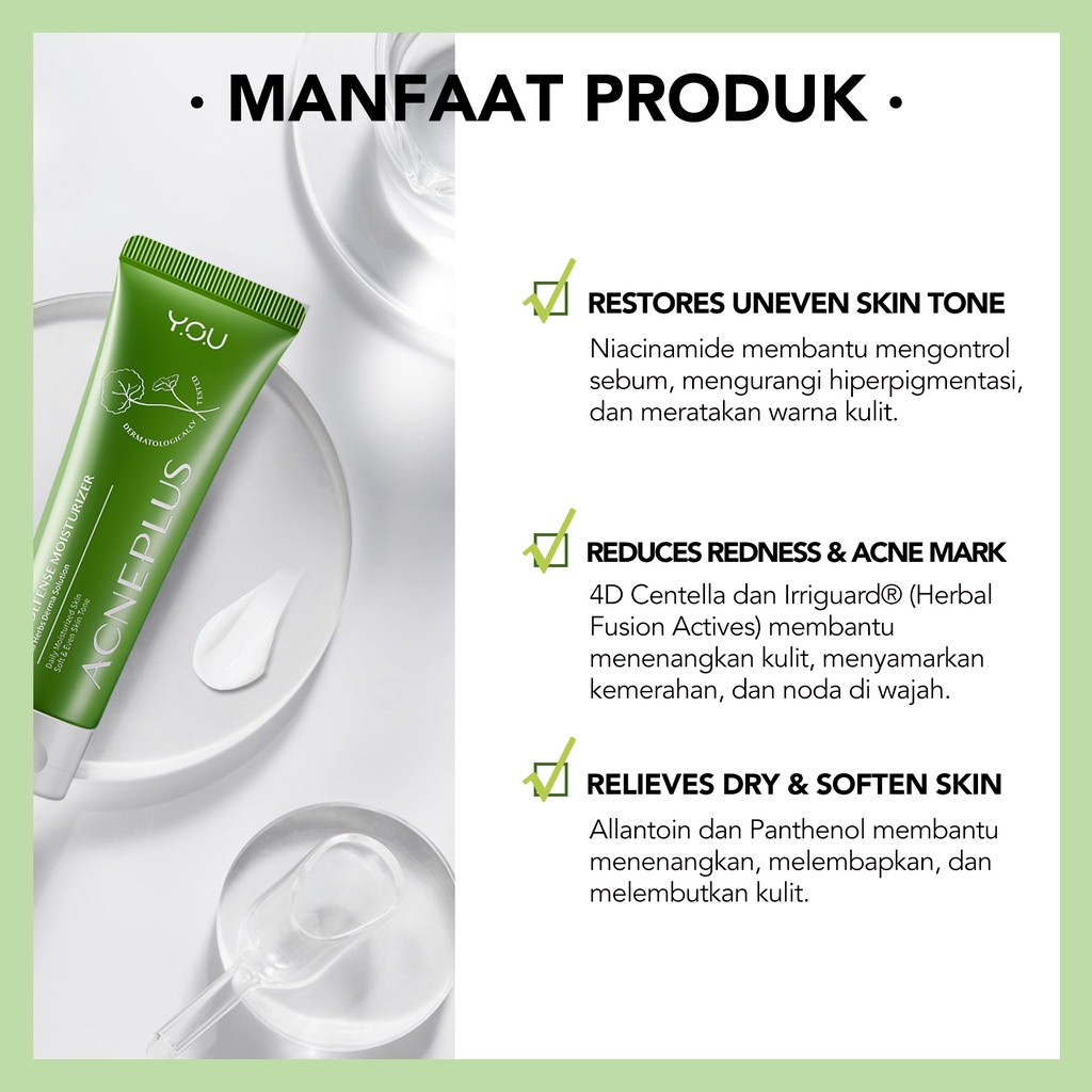 YOU AcnePlus Skin Defense Moisturizer Pelembab Wajah Berjerawata | Moisturizer Acne Obat Totol Jerawat