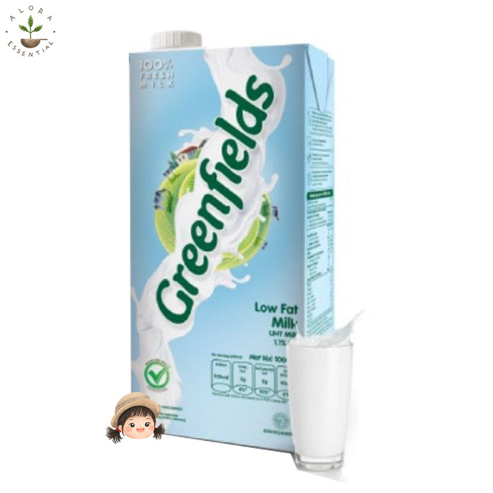 Susu Greenfields UHT Low Fat Rendah Lemak 1 liter - Susu Greenfield