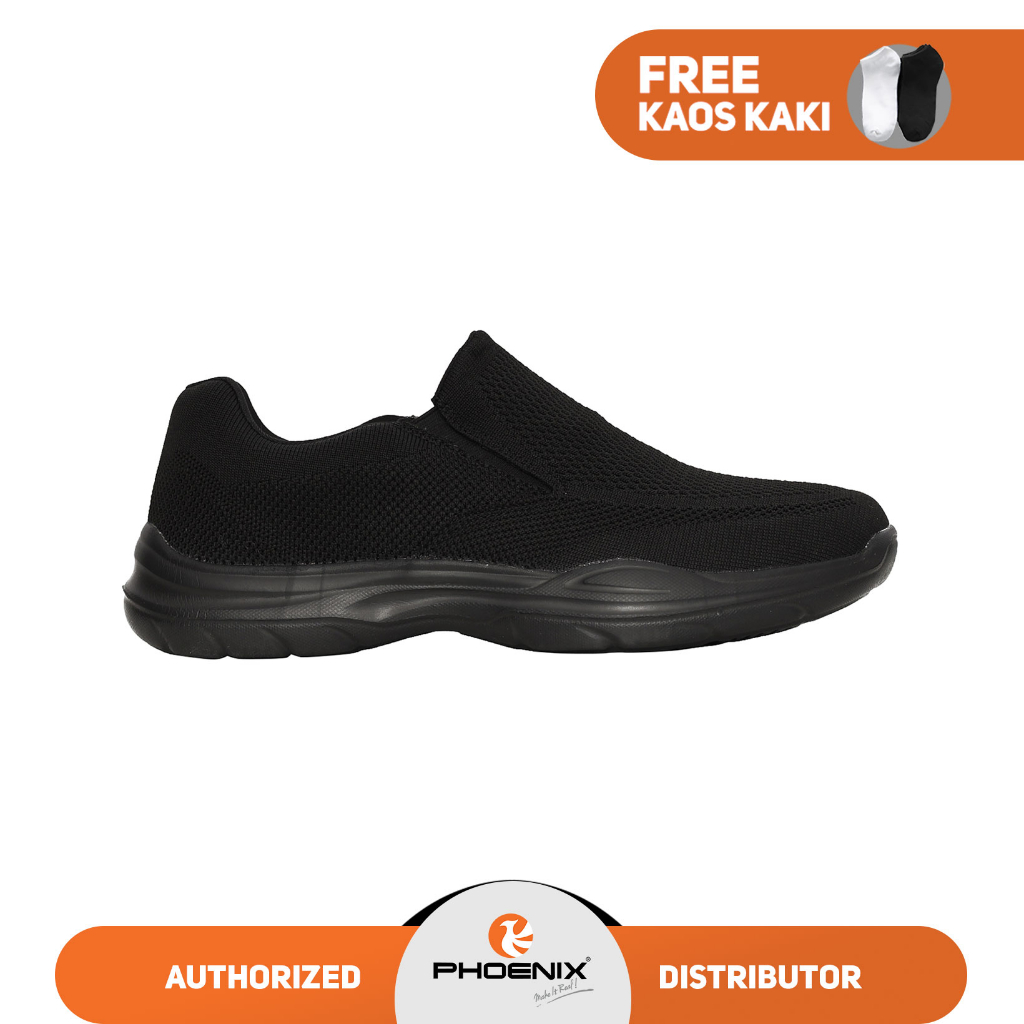 Phoenix Ares Sepatu Slip On Pria - All Black