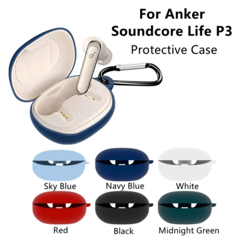 Soft Case Silikon TWS Anker Soundcore Life P3 + carabiner