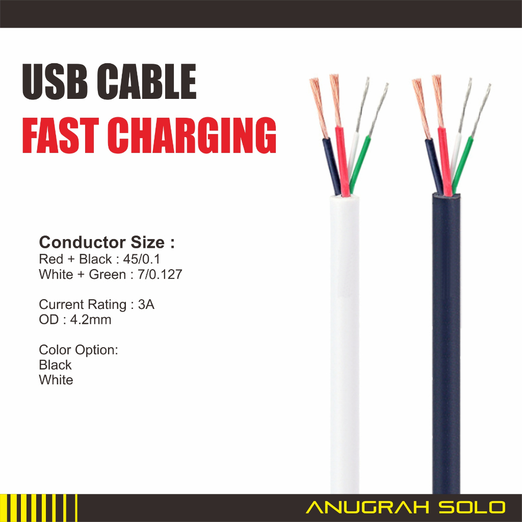 Kabel USB 4 Core Fast Charging 3A