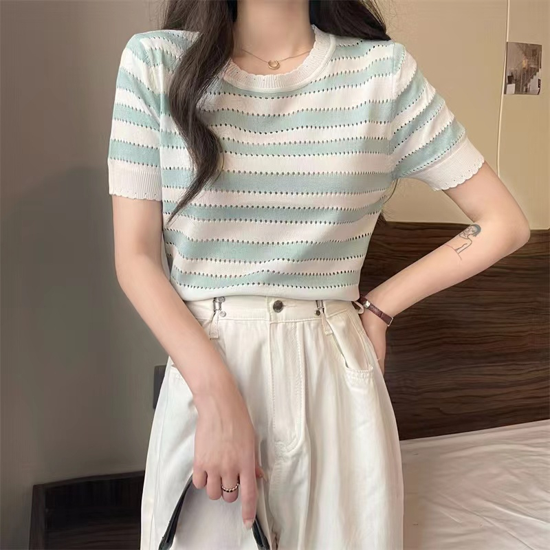 Vita Knit Top - Blouse Rajut Import - Stripes Rajut Import Sweater TM (M0117)