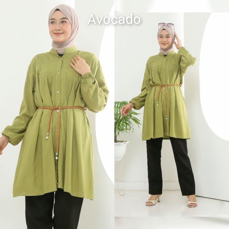 Tunik Jennaira rayon premium polos terbaru