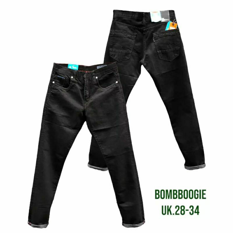 Celana Jeans Pria Bomboogie Distro Original Premium / Celana Jeans Cowok Bombogie Distro - Black