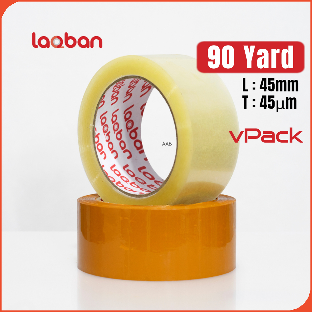 

vPack Lakban Bening Cokelat 90 Yard 45 mm Packing Adhesive Tape Perekat Standard