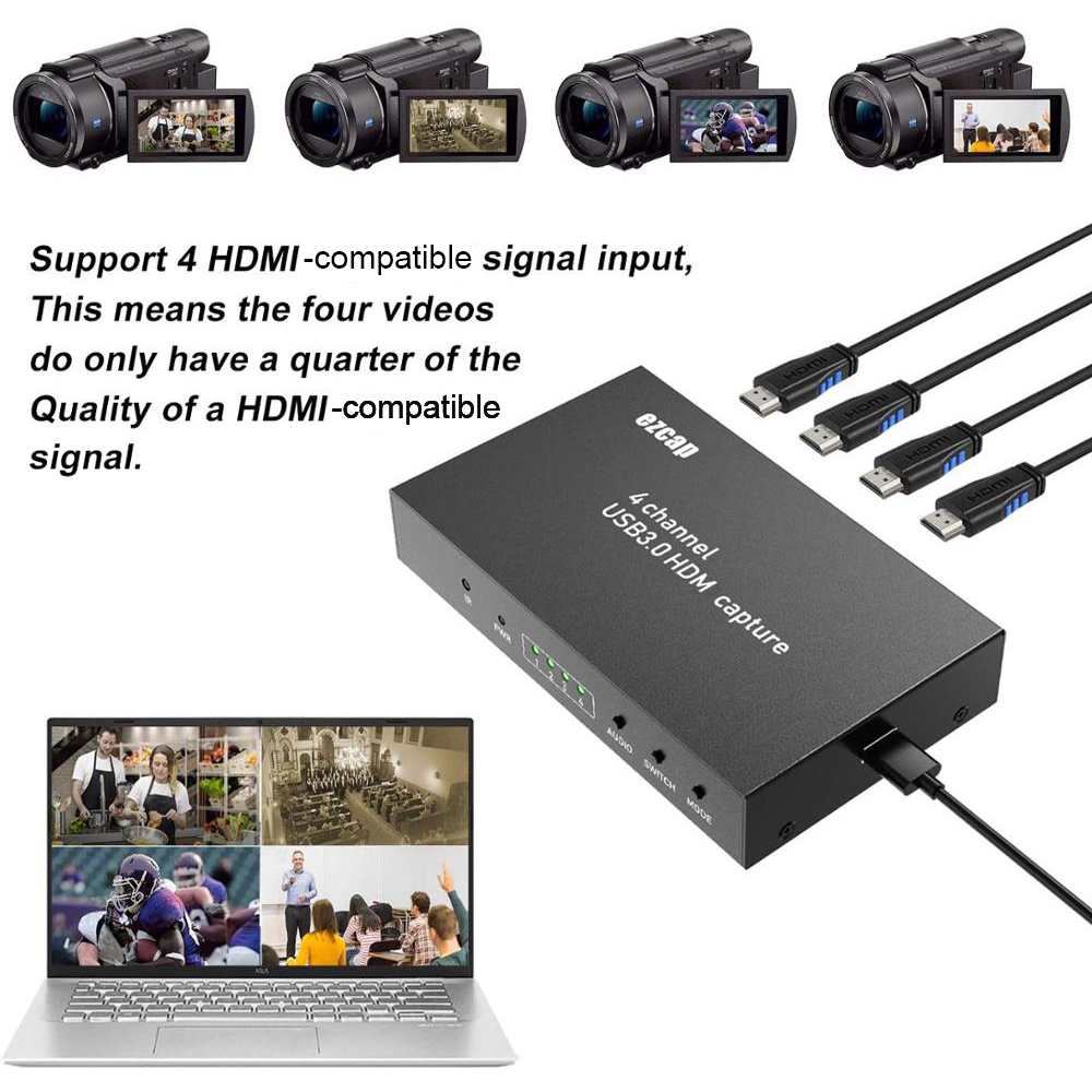 EZCAP 264 USB 3.0 4 IN 1 HDMI CAPTURE Multi Live Streaming 4 Port