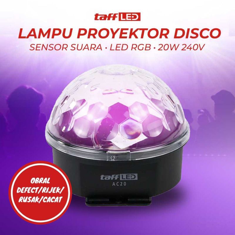 [OBRAL RIJEK] Lampu Proyektor Disco Sensor Suara LED RGB 20W 240V - AC20