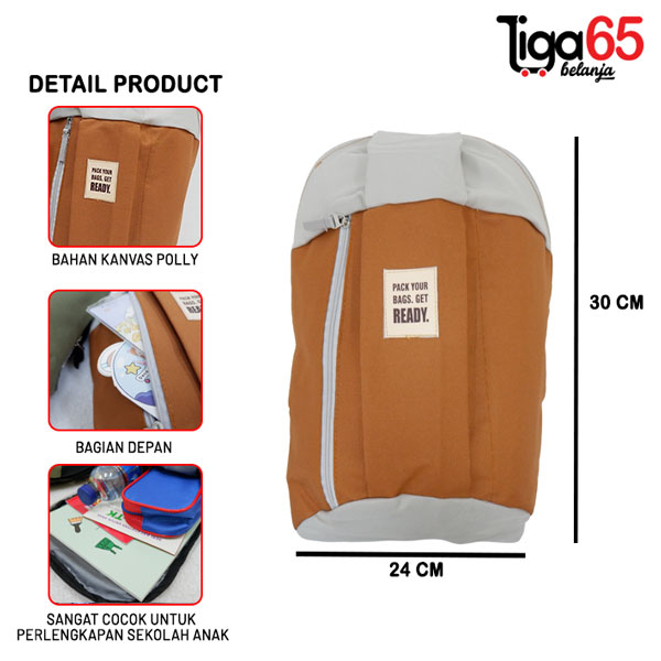 365 Tas Ransel / Backpack / Tas Punggung / Ransel Sekolah / Ransel Remaja / Bag Ransel 0013-6 16&quot;