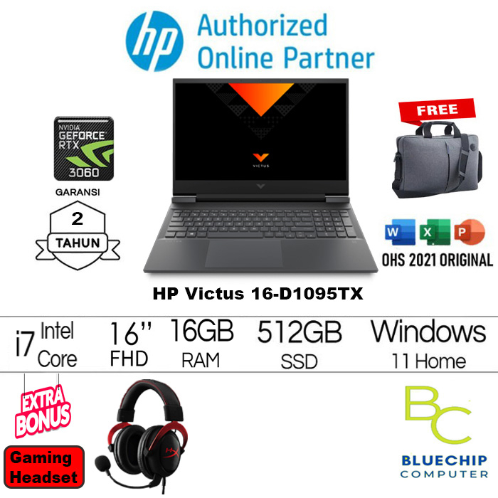 LAPTOP HP Victus 16-D1095TX - i7-12700H 16GB 512GB RTX3060 16"W11H