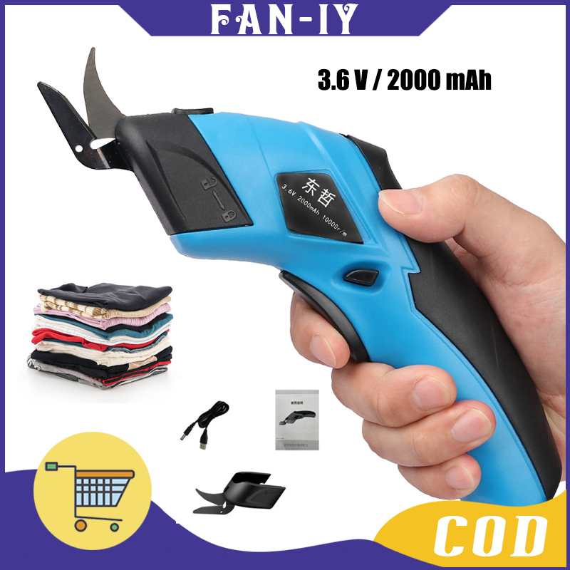 Handheld Pemotong Kain Elektrik 3.6V/2000mAh Gunting Elektrik Pemotong Kain Rechargeable Potong Kain