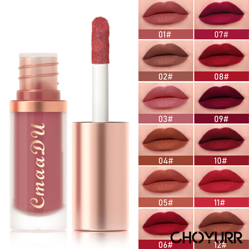 【COD】CmaaDu Lipstik Liquid Matte Waterproof Long Lasting Lip Gloss Tahan Air  Non-Stick Cup -CH