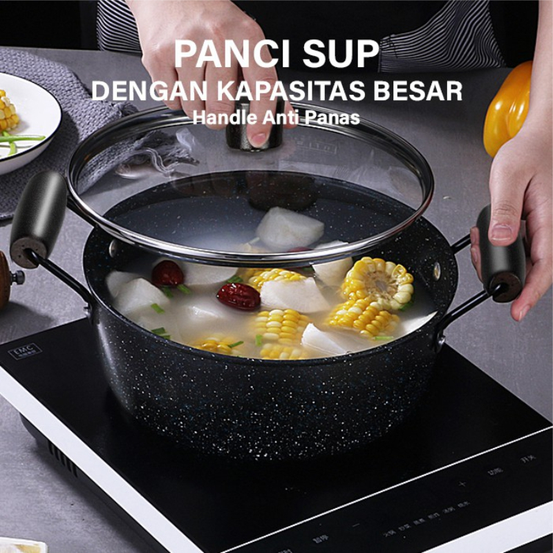 Wajan Teflon Lengkap Wajan Enamel Cookware Frypan Saucepan
