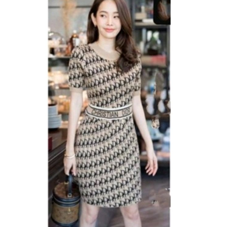 0602  Baju minidress bodycon mini dress rajut lengan pendek dres Korea Korean style wanita import ba