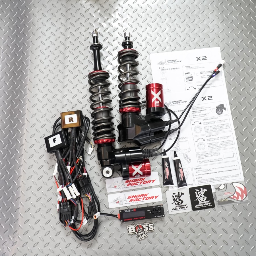 Electronic Shock Tabung Shark Factory X2 E Red Vespa Sprint Primavera