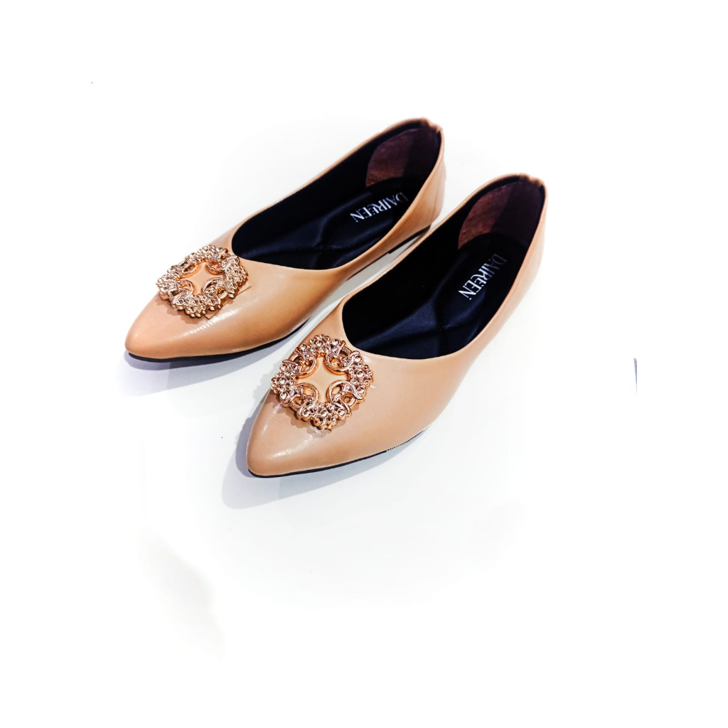 Dinda - sepatu wanita slip on flatshoes shina model terbaru 2023 warna coksu camel dan hitam ukuran 37-43