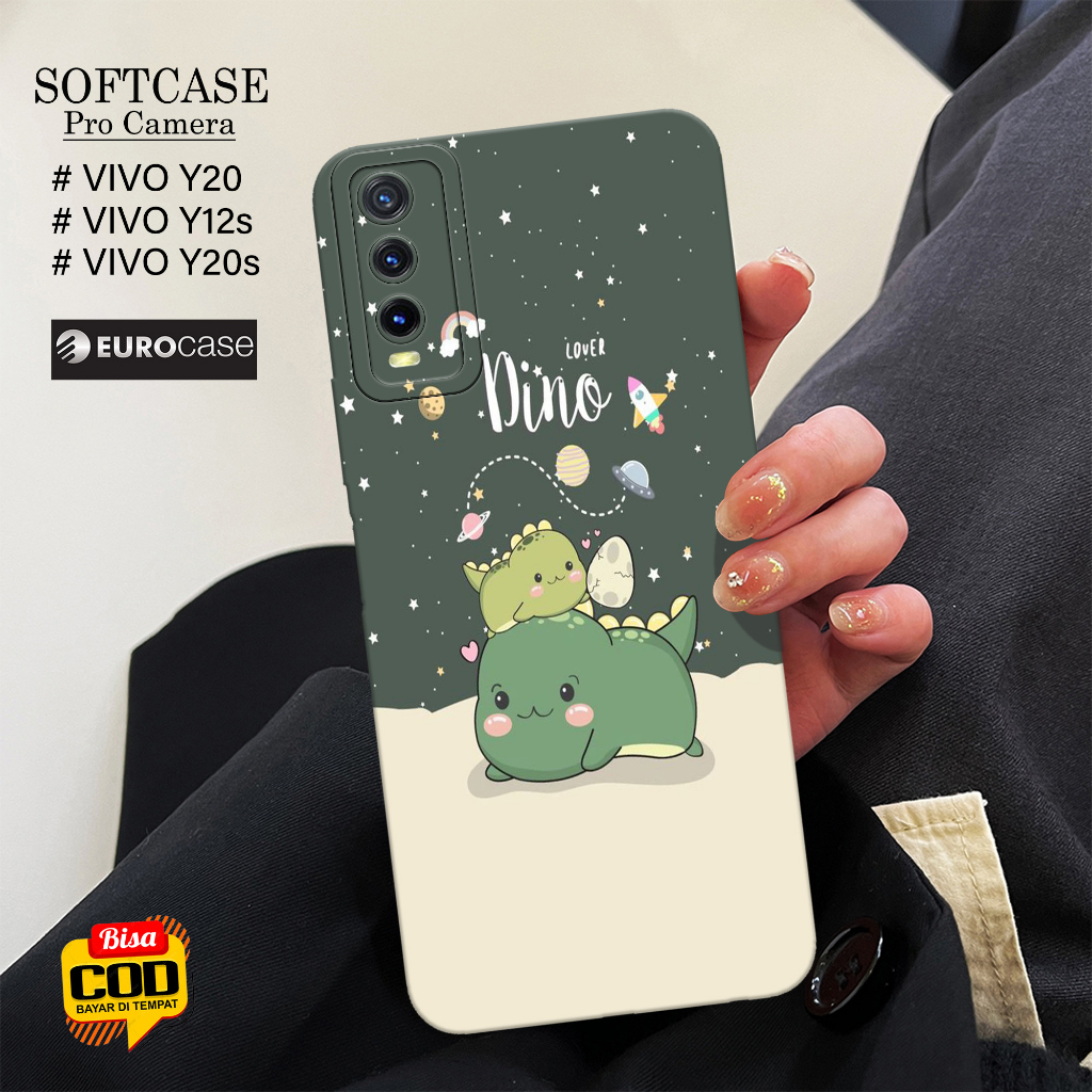 Soft Case Hp Vivo Y20 / Vivo Y20s / Vivo Y12s Terbaru - Fashion Case DINO CUTE - Casing Hp Vivo Y20 