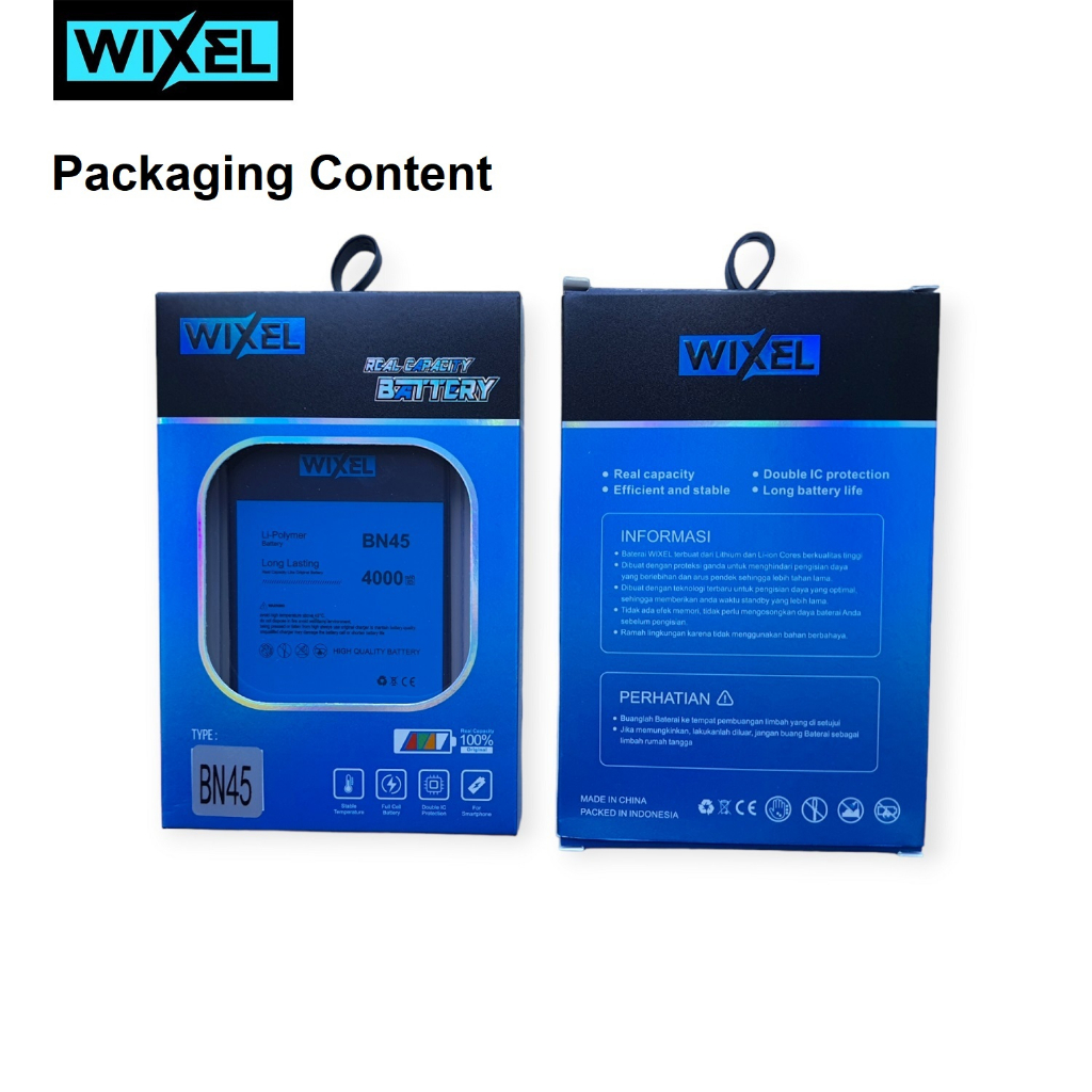 WIXEL Baterai XiaoMi BN45 Redmi Note 5 / Note 5 Pro Original Batre Batrai Battery HP Handphone Ori BN 45 Double Power