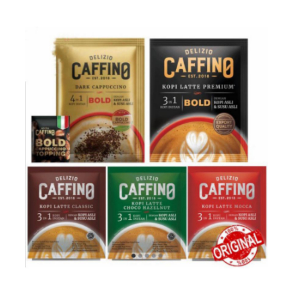 DELIZIO CAFFINO Kopi Latte Instan 3 in 1/renteng 10sachets/15sachets