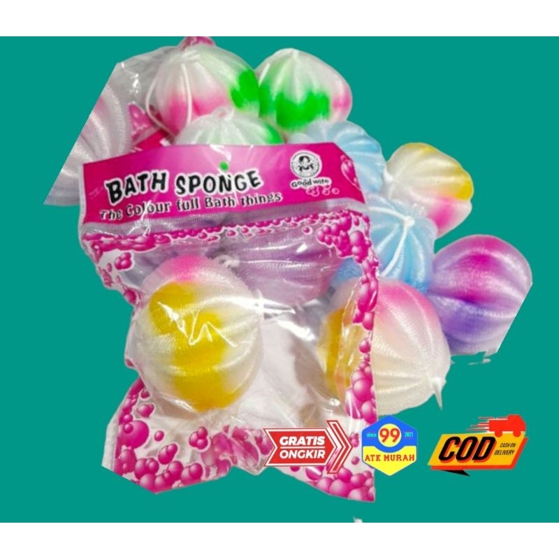 LABU spon- SHOWER PUFF 30gram/Bath sponge/spon jaring/peralatan mandi