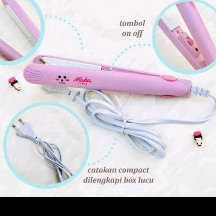 Catokan Rambut Mini Make Time 2in1 Lurus Curly Keriting For Traveling